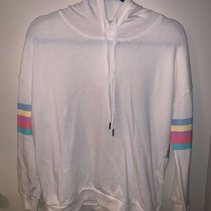 Pink Rose hoodie w/ rainbow stripe!